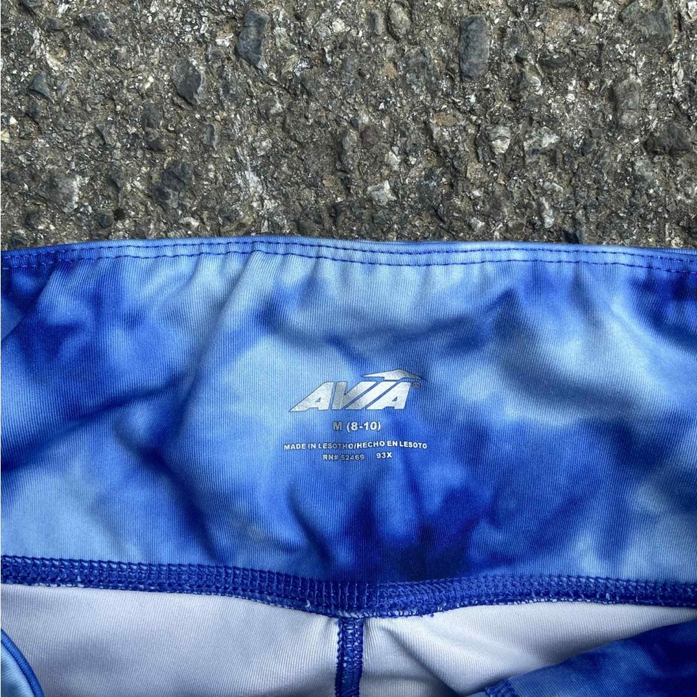AVIA WOMENS MEDIUM BLUE TIE DYE ACTIVE PERFORMANCE LEGGINGS - Picture 5 of 5